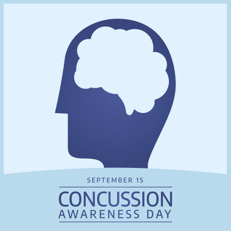 For National Concussion Awareness Day celebrations, use this vector graphic of the day. Flyer design, flat illustration, and flat design.のイラスト素材