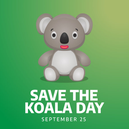 vector graphic of Save The Koala Day good for Save The Koala Day celebration. flat design. flyer design.flat illustration.のイラスト素材