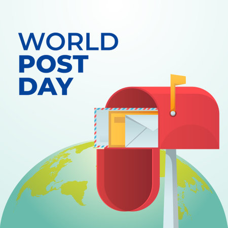 Flyers promoting global post day or other events can utilize vector images regarding the holiday. design of a flyer, a celebration.のイラスト素材