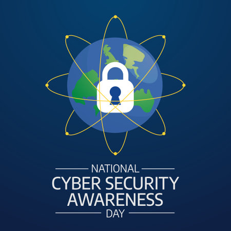 Flyers promoting National Cybersecurity Awareness Month or associated events can utilize the National Cybersecurity Awareness Month vector illustrations. design of a flyer, a celebration.のイラスト素材
