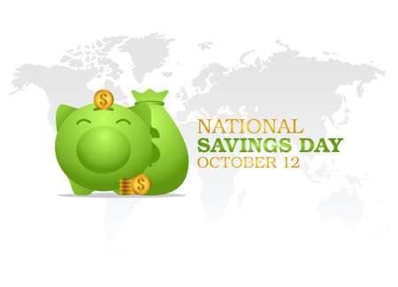 Flyers advertising National Savings Day celebrations or associated events can incorporate the holiday's vector imagery. design of a flyer, a celebration.のイラスト素材