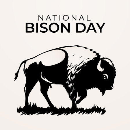 Flyers promoting National Bison Day or other events can utilize vector images concerning the holiday. design of a flyer, a celebration.のイラスト素材