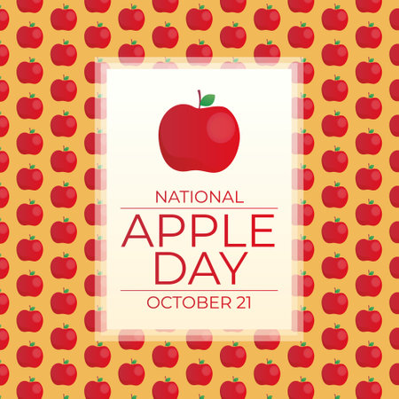 Flyers promoting National Apple Day or other events can utilize vector images concerning the holiday. design of a flyer, a celebration.のイラスト素材