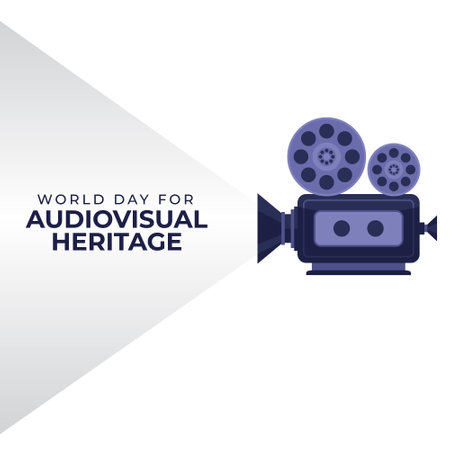 Flyers promoting World Day for Audiovisual Heritage or associated events can utilize World Day for Audiovisual Heritage-related vector graphics. design of a flyer, a celebration.のイラスト素材
