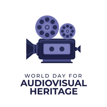 Flyers promoting World Day for Audiovisual Heritage or associated events can utilize World Day for Audiovisual Heritage-related vector graphics. design of a flyer, a celebration.のイラスト素材