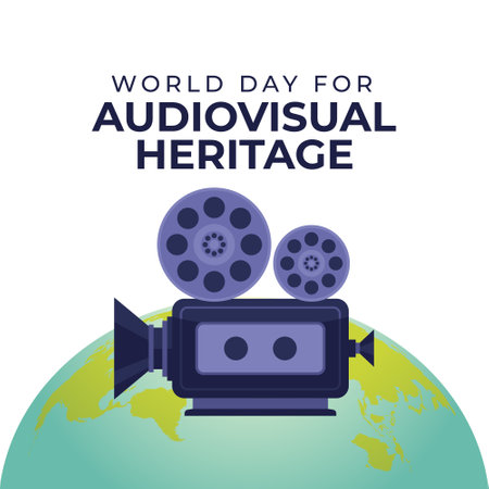 Flyers promoting World Day for Audiovisual Heritage or associated events can utilize World Day for Audiovisual Heritage-related vector graphics. design of a flyer, a celebration.のイラスト素材