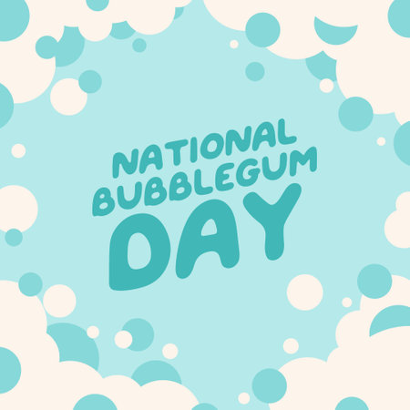Flyers honoring National Bubble Gum Day or promoting associated events can utilize National Bubble Gum Day vector graphics. design of flyers, celebratory materials.のイラスト素材