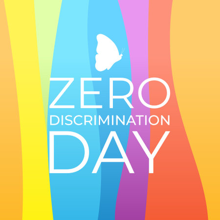Ideal for Zero Discrimination Day celebrations, this vector graphic represents the holiday.のイラスト素材