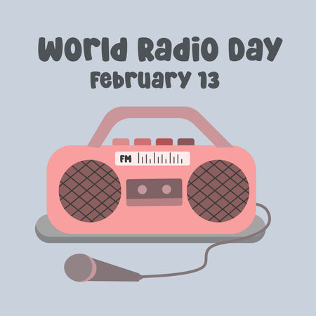 World Radio Day vector design perfect for the celebration of the day.のイラスト素材