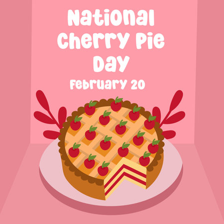 Perfect for National Cherry Pie Day celebrations, this vector graphic honors the holiday.のイラスト素材
