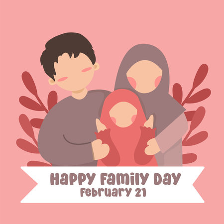 Perfect for celebrating Family Day, this vector graphic depicts the holiday.のイラスト素材