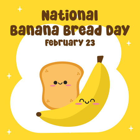 An excellent vector graphic for National Banana Bread Day celebrations is this one.のイラスト素材