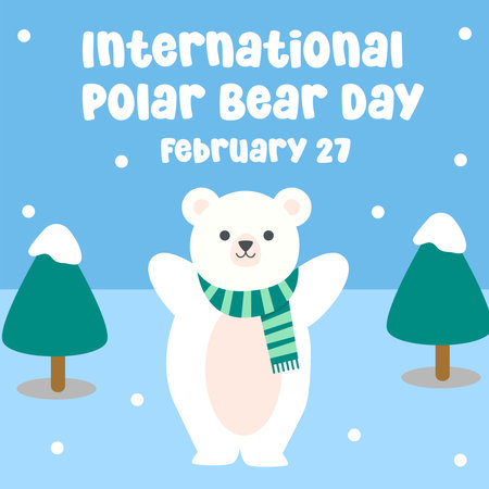 Ideal for International Polar Bear Day celebrations, this vector graphic honors the holiday.のイラスト素材