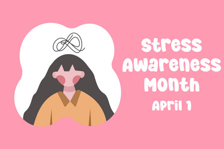 vector graphic of Stress Awareness Month ideal for Stress Awareness Month celebration.のイラスト素材