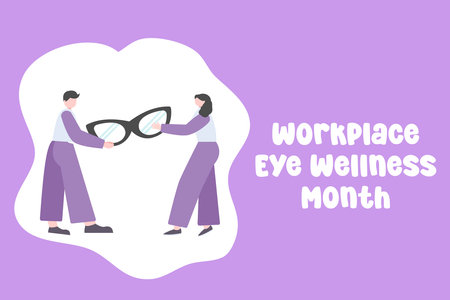 For the celebration of Workplace Eye Wellness Month, this vector graphic is perfect.のイラスト素材