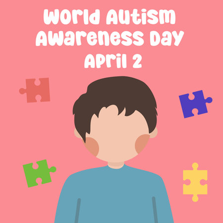 vector graphic of World Autism Awareness Day ideal for World Autism Awareness Day celebration.のイラスト素材