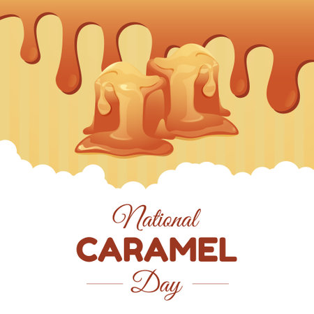 vector graphic of National Caramel Day ideal for National Caramel Day celebration.のイラスト素材