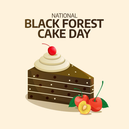 vector graphic of National Black Forest Cake Day ideal for National Black Forest Cake Day celebration.のイラスト素材