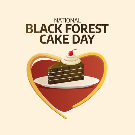 vector graphic of National Black Forest Cake Day ideal for National Black Forest Cake Day celebration.のイラスト素材