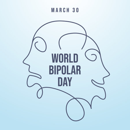 vector graphic of World Bipolar Day ideal for World Bipolar Day celebration.のイラスト素材