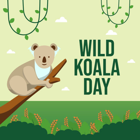 vector graphic of Wild Koala Day ideal for Wild Koala Day celebration.のイラスト素材