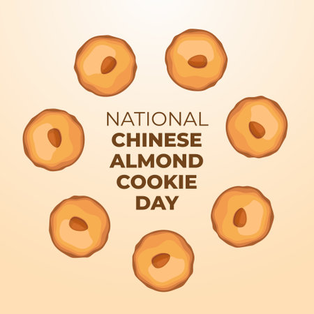 vector graphic of National Chinese Almond Cookie Day ideal for National Chinese Almond Cookie Day celebration.のイラスト素材