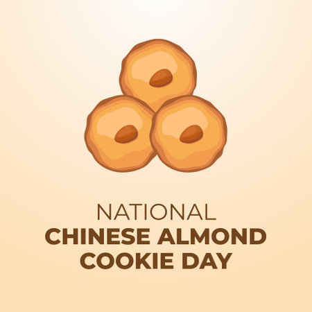 vector graphic of National Chinese Almond Cookie Day ideal for National Chinese Almond Cookie Day celebration.のイラスト素材