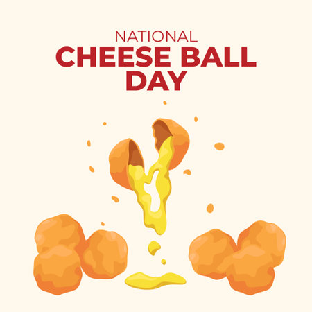 vector graphic of National Cheese Ball Day ideal for National Cheese Ball Day celebration.のイラスト素材