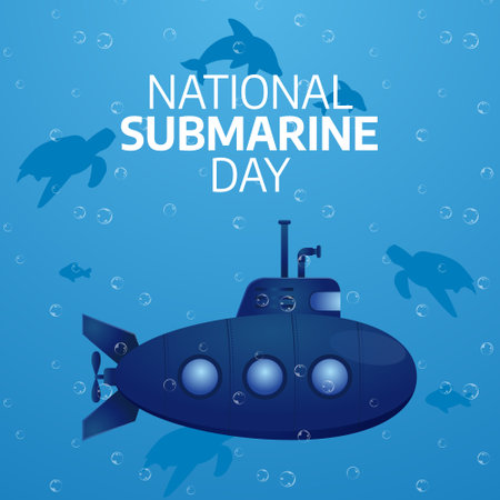 vector graphic of National Submarine Day ideal for National Submarine Day celebration.のイラスト素材