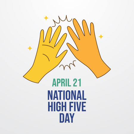 vector graphic of National High Five Day ideal for National High Five Day celebration.のイラスト素材