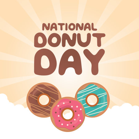 vector graphic of National Donut Day ideal for National Donut Day celebration.のイラスト素材