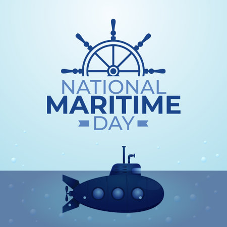 vector graphic of National Maritime Day ideal for National Maritime Day celebration.のイラスト素材