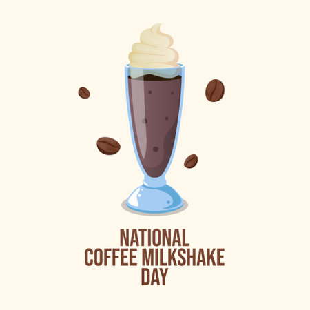 vector graphic of National Coffee Milkshake Day ideal for National Coffee Milkshake Day celebration.のイラスト素材