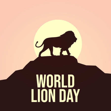 vector graphic of World Lion Day ideal for World Lion Day celebration.のイラスト素材