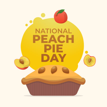 vector graphic of National Peach Pie Day ideal for National Peach Pie Day celebration.のイラスト素材