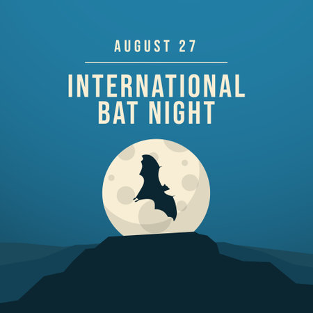 vector graphic of International Bat Night ideal for International Bat Night celebration.のイラスト素材