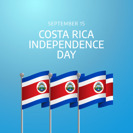 vector graphic of Costa Rica Independence Day ideal for Costa Rica Independence Day celebration.のイラスト素材