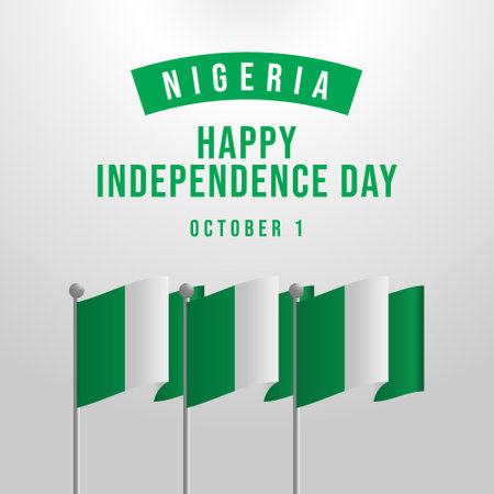 vector graphic of Nigeria Independence Day ideal for Nigeria Independence Day celebration.のイラスト素材