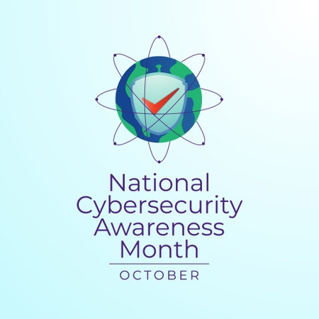 vector graphic of National Cybersecurity Awareness Month ideal for National Cybersecurity Awareness Month celebration.のイラスト素材