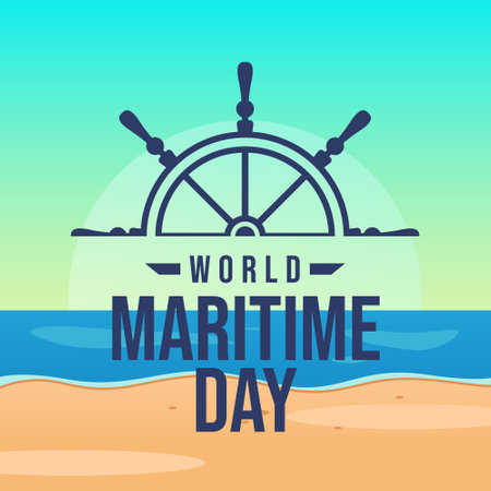 vector graphic of World Maritime Day ideal for World Maritime Day celebration.のイラスト素材