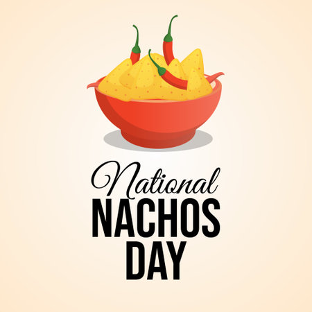 vector graphic of National Nachos Day ideal for National Nachos Day celebration.のイラスト素材