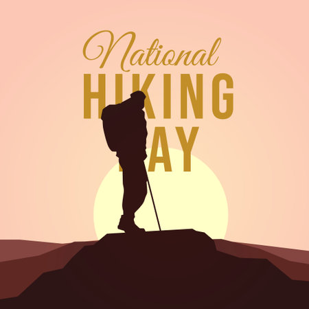 vector graphic of National Hiking Day ideal for National Hiking Day celebration.のイラスト素材