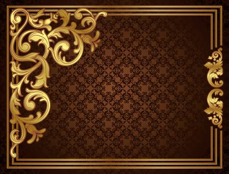 vintage gold frameのイラスト素材