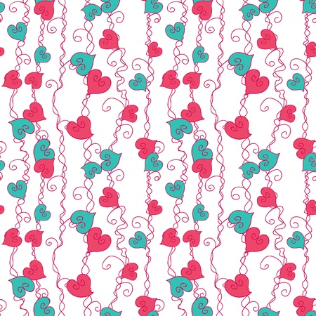 Seamless background with heartsのイラスト素材