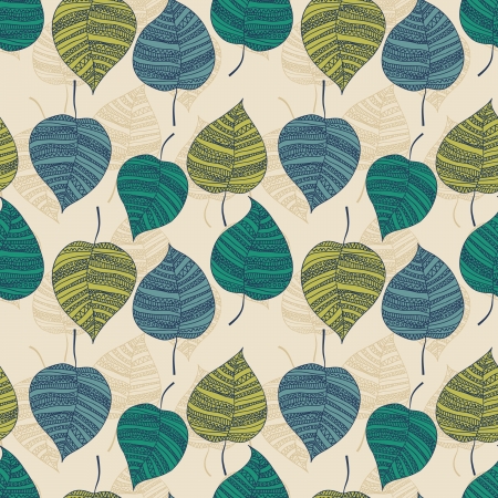 seamless pattern with leavesのイラスト素材
