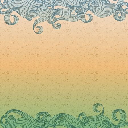 vintage background with wavesのイラスト素材