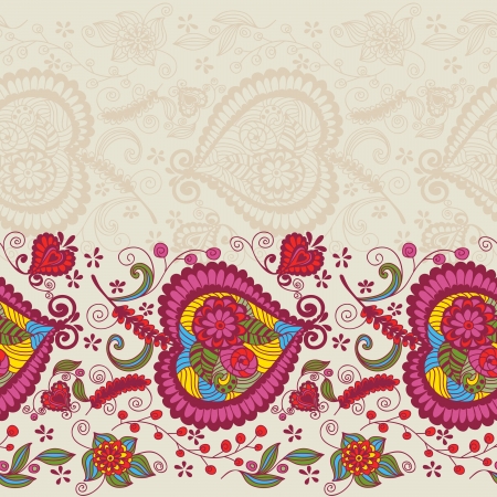 Seamless floral borderのイラスト素材