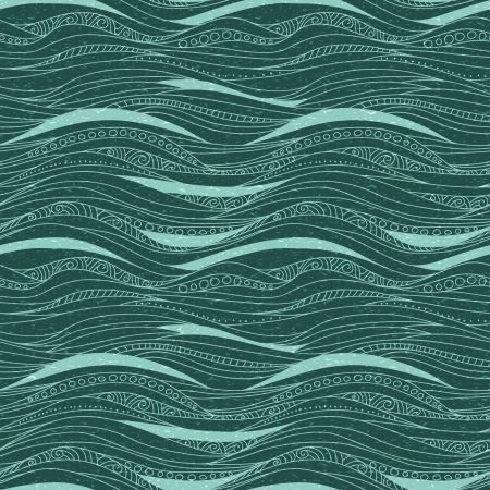 seamless doodle background with wavesのイラスト素材