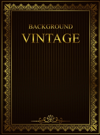 Vintage background with golden elements のイラスト素材