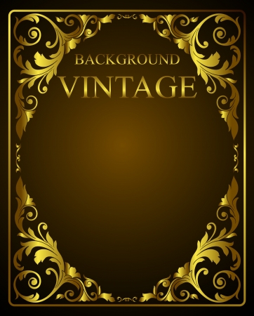 vintage blank template with golden elementsのイラスト素材